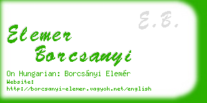 elemer borcsanyi business card